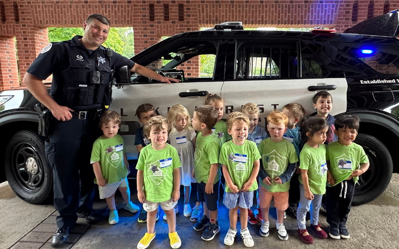 Police Officer with Children from Summer Camp