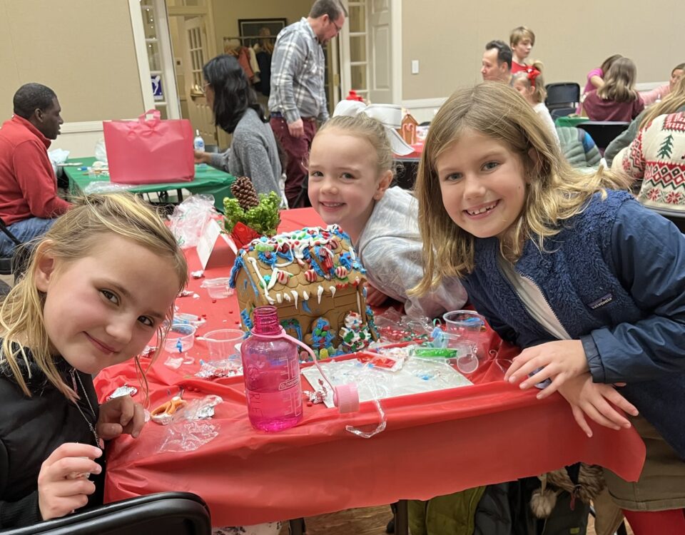 Decorating Gingerbread Houses at Gorton Center's Event