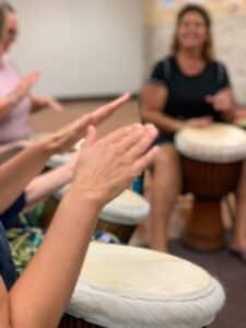 Helen Bond leads Drumming Class at Gorton Center
