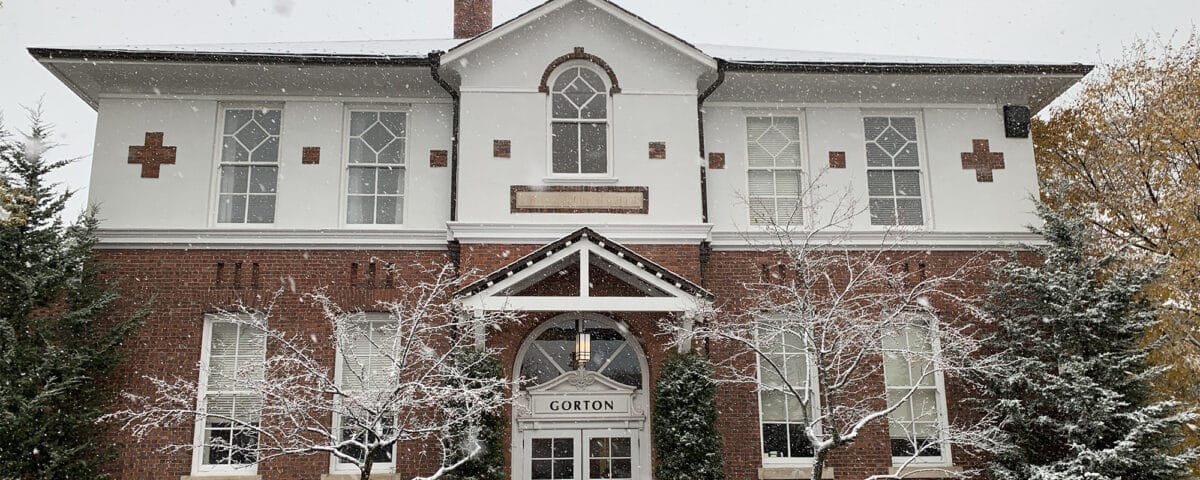 Gorton Center Building with snow