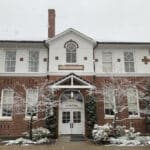 Gorton Center Building with snow