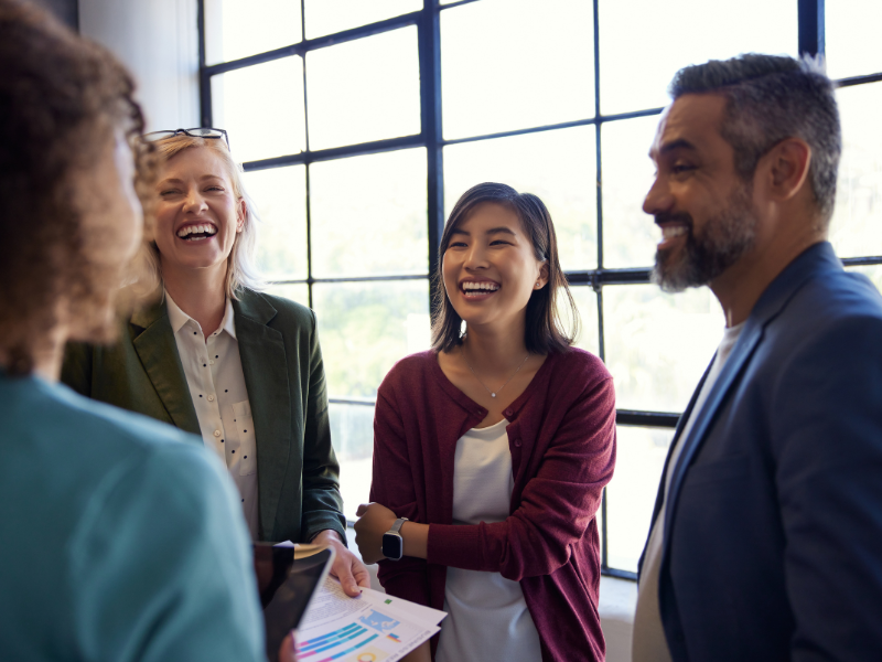 Group of people having conversation