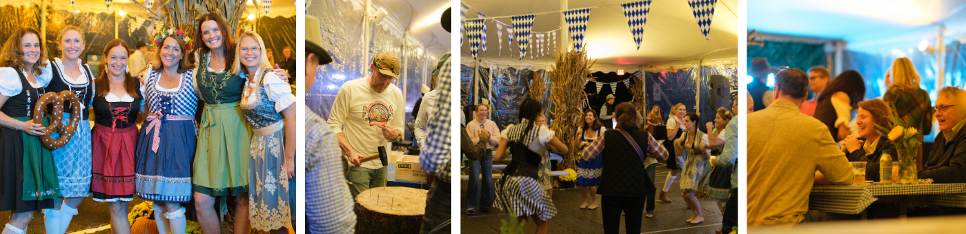 Oktoberfest 2026 people enjoying oktoberfest under the tent at Gorton Center